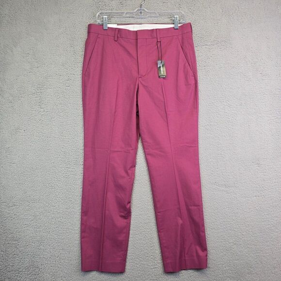 Express Dress Pants Mens 30x30 Plum Slim Straight Flat Front Office 32x27‎ - Picture 1 of 15